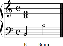 B diminished notation